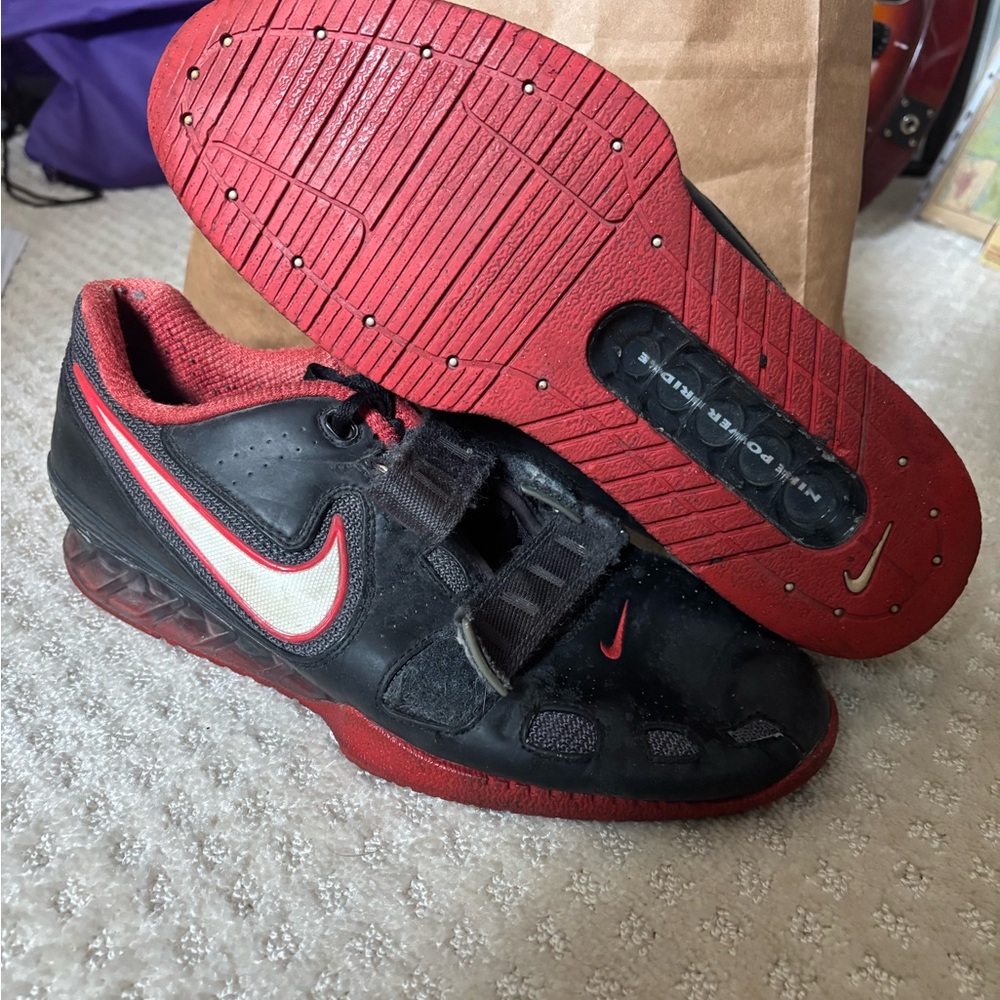 Nike Romaleos 2 Mens Weightlifting Shoes Size 10.5 Black & Red Bred